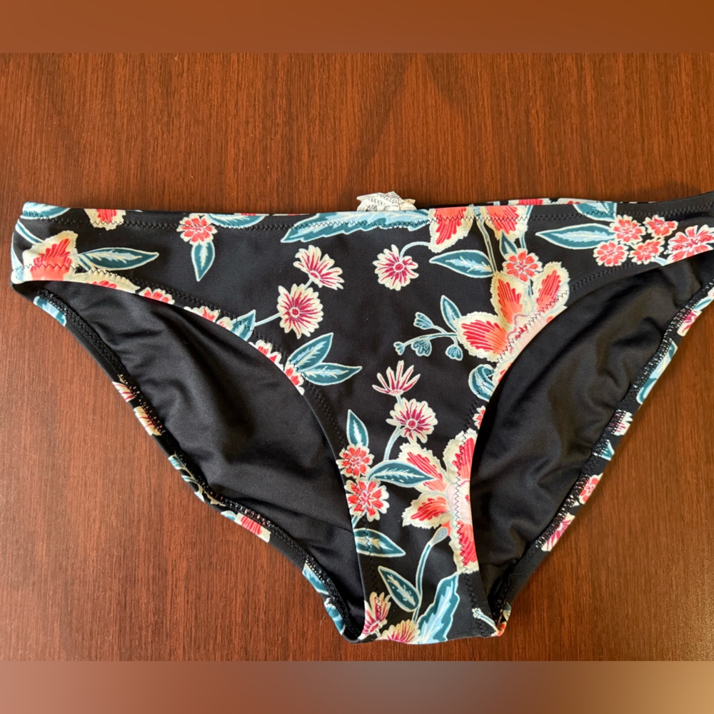 Old Navy Black Bikini Bottom with Floral detail